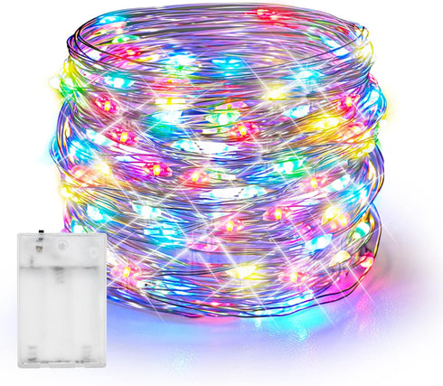 Dazzle Bright Fairy Lights, 20 FT 60 LED Silver Wire Waterproof Battery Operated String Lights for Indoor Outdoor Decor