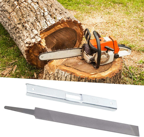 AUNMAS 2pcs Steel Flat File Set, Universal Chainsaw Sharpening Tool Kit with Chain Saw Depth Gauge