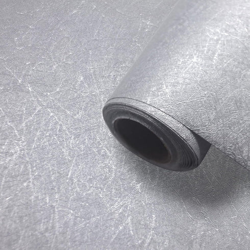 Silver Grey Contact Paper 16"x198" - Peel and Stick Waterproof Decorative Self-Adhesive Vinyl Wrap for Cabinets and