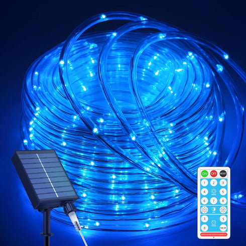 ICRGB Solar Pool Lights for Above Ground, 66FT 200LED 1800mAh Solar Rope