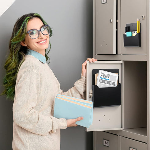 Patelai 3 Pcs Magnetic File Holder, First Day of School Magnetic Wall File Organizer for Paper, Fridge Pockets, Locker