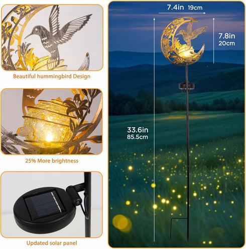 LightHummingbird Hummingbird Waterproof Outdoor Solar Solar LightMoon SolarLightSolar Butterfly Floor Lamp for Garden