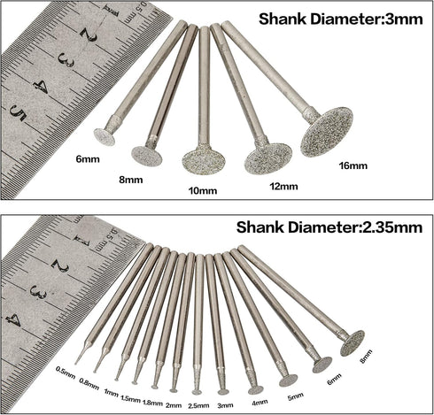 Stone Carving Set Diamond Burr Bits, 17PCS Polishing Kits for Dremel, Rotary Tools Accessories for Carving, Engraving,