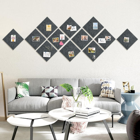 Large Cork Board Tiles, 12 Pack 47" x 35" Self Adhesive Bulletin Board for Office, School & Home - Grey with 120