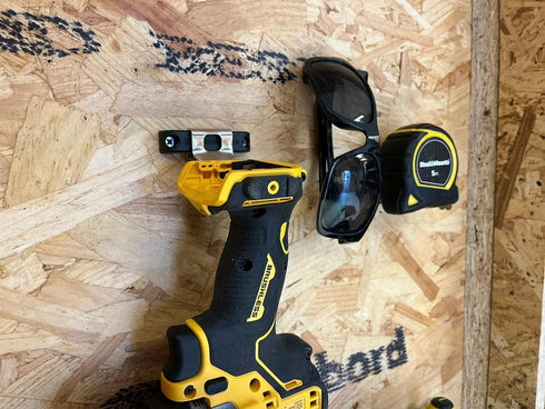 StealthMounts Bench Belt Plus, Universal Tool Holder Set for Power Tools, Tape Measures, and Belt Clips (Yellow)