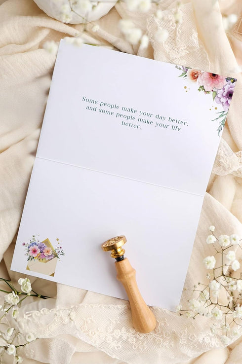 6.7 4.5 inch Joli Coon Premium Thank you card ELEGANT - Thank you card with premium envelope and real wax seal - x