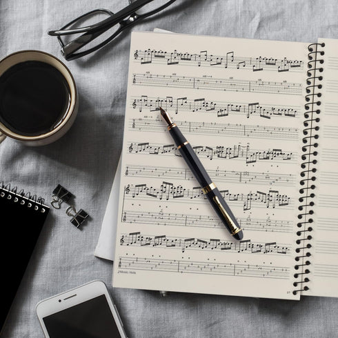 Music Notebook 2 Pack, 100 Sheets/200 Pages Blank Sheet Music Notebook for Songwriting and Composition