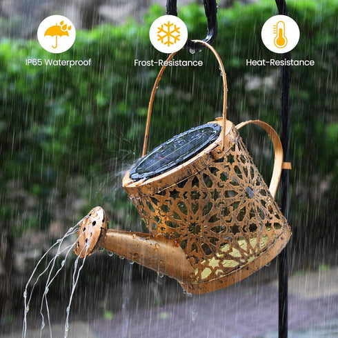 Zfiglum 1 Pack Solar Watering Can Lantern, Hanging Light Outdoor Waterproof, Hanging Lantern Decorative, Garden