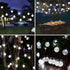 Waterproof,50LED Lights,8 7M/24Ft Solar String Lights Outdoor Crystal Globe Solar String Mode Outdoor Solar Powered