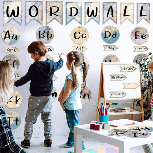 gisgfim Word Wall Classroom Bulletin Board Set, Alphabet Letters for Wall Decoration Supplies for Preschool Classroom