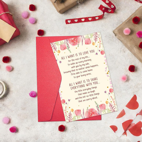 RollupJoy Romantic Mother's Day Card for Wife, Sweet Anniversary Card for Husband Wife, Birthday Cards Gifts