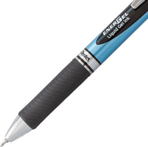 Pentel BLN75ABX Gel Pen - Retractable/Refillable, Needle Tip, 0.5mm, 12/BX, BK Ink