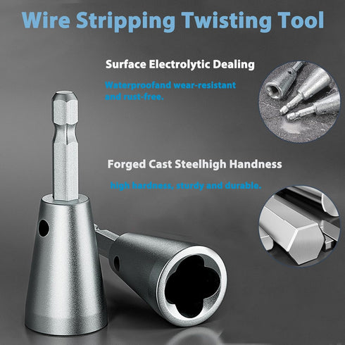 Wire Twister Tool for Drill, 2 PCS Electric Wire Twister Tool with 6mm Hex Shank for Quick Stripping
