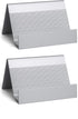 Business Card Holder Aluminum Display Stand - High-end Desktop Organizer, Silver, 1 Pack