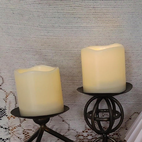 2 Pack 3 Outdoor Battery Operated Flameless Candles, Waterproof with Timer for Decoration