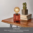 Bulb 9 Inch Elements Pink Glass LED Lantern Decorative Lighted Table lamp with Textured Pink Glass, Battery Operated;