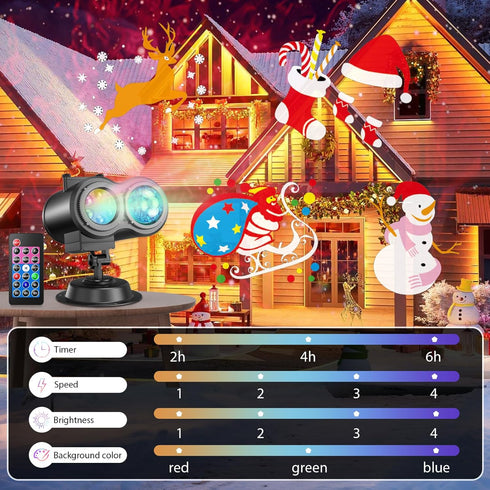 Fussion 4-Large 29 2 1 Pattern Halloween Christmas Projector Lights Outdoor, Effects Holiday Projector Light Outdoor