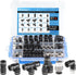 57 Pcs Push to Connect Fittings Kit, 1/4 3/8 1/2 Inch OD Air Line Pneumatic Fittings with NPT Thread, Quick Release