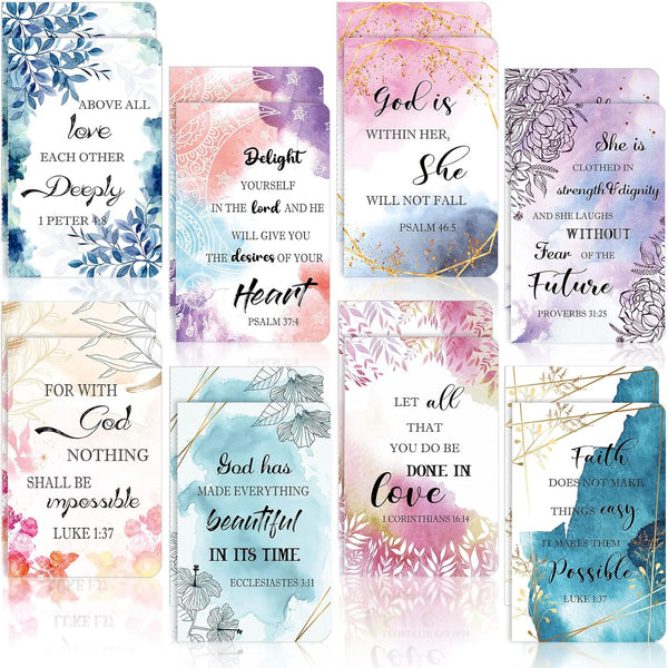Flower Daily Prayer Faith Journals – Rustic Floral Patterned Notebooks, Inspirational Quotes, 4.9 x 3.1 Inch