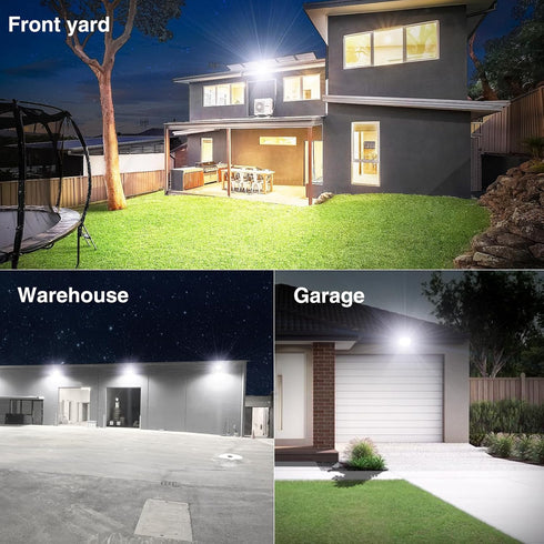 80W 8000lm 6500K IP66 2 Pack Onforu Flood Lights Outdoor, Bright LED Work Light with Plug, Daylight White LED Flood