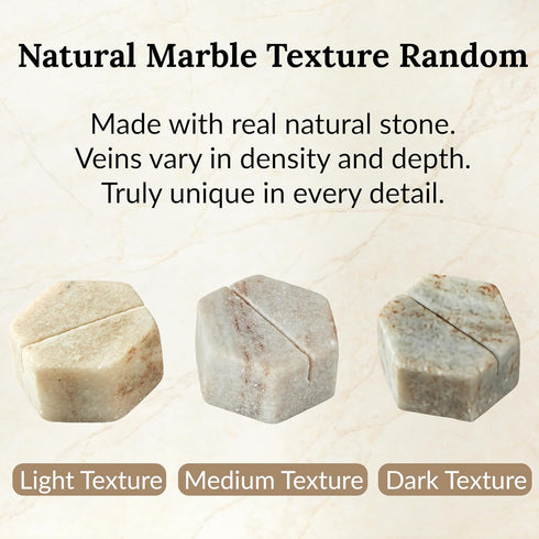 Generic 4 Marble Hexagon Place Card Holders, Exquisite Marble Photo Display Stands, Piece Handmade Creative Card