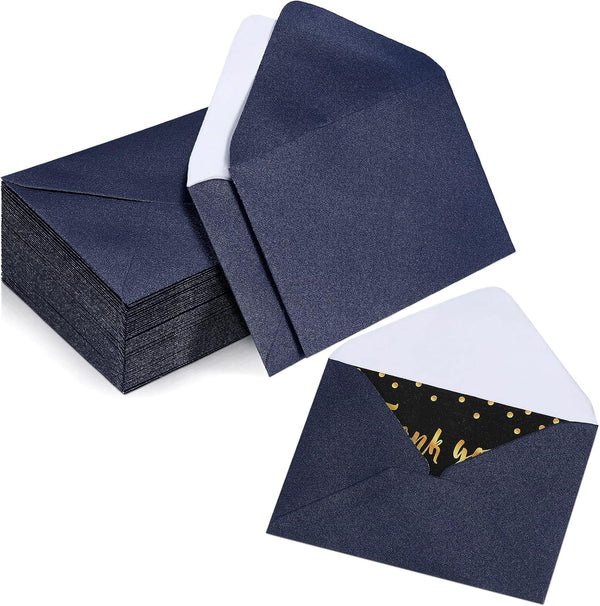 Yahenda 200 Count Mini Gift Card Envelopes, 4 x 2.7 Inch Dark Blue Paper Envelopes for Weddings, Greetings, and
