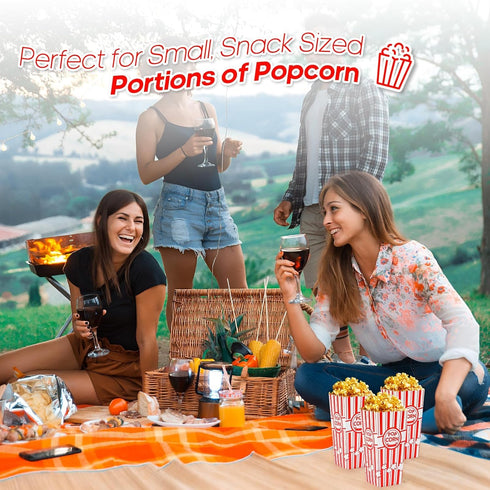 ZEEGOO 16 Pack Popcorn Boxes, 46 Oz Capacity Popcorn Bucket Containers, Durable Movie Night Supplies for Family Party,