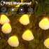 OZS 2PK 32LED 55FT 8 Mushroom Solar Garden Lights Outdoor, Solar String Lights Waterproof with Lighting Modes, Solar