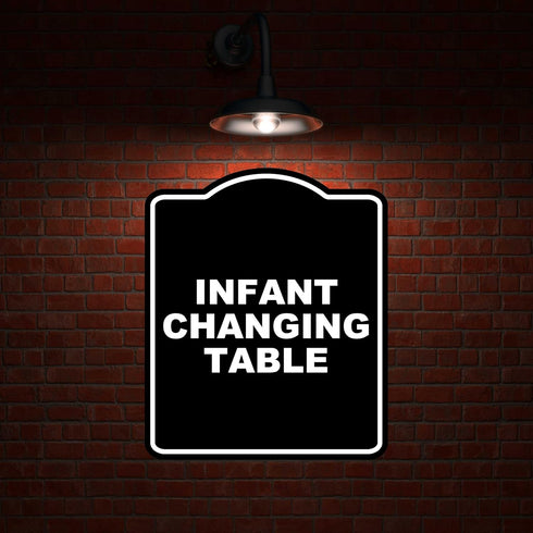 8.5 10 inches INFANT CHANGING TABLE BLACK Minimalist Aluminum Composite Sign x