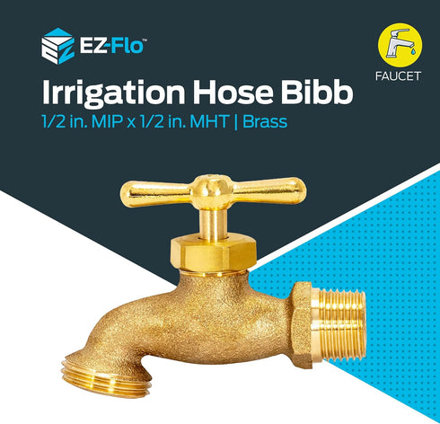 Eastman Irrigation Hose Bibb, 1/2 Inch MIP x 1/2 Inch MHT Outdoor Spigot