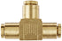 Eaton Weatherhead 1864X4 Brass CA360 D.O.T. Air Brake Tube Fitting, Union Tee, 1/4" Tube OD