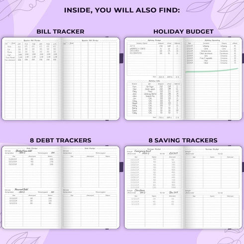 GoGirl Budget Planner - Monthly Financial Organizer, Expense Tracker Notebook Journal to Control Money (Compact, Purple)