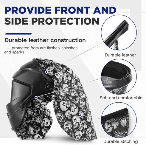 2 Set, Jecery Pcs Welding Helmet Cover and Helmet Bib Welding Accessories with Press Fit Seal for Neck Protection, Fits