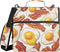 Fisyme Fried Bacon Eggs Zipper Binder 3 Ring with Zipper and Shoulder Strap