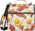 Fisyme Fried Bacon Eggs Zipper Binder 3 Ring with Zipper and Shoulder Strap