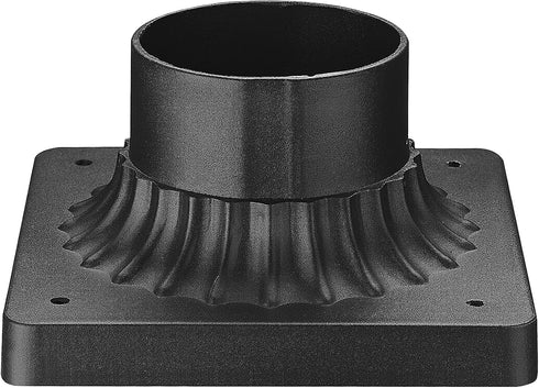Outdoor Post Light Base Mount, 3'' Adapter in Black Finish for Deck Porch Patio, 5.5" W x 5.5" D x 3.25" H