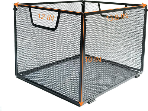 Metal File Baskets - Hanging File Folder Organizer, Letter Size, Black (1)