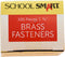 School Smart Brass Plated Fasteners, 3/4 inch, Box of 100 (059949), Maroon