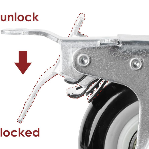 Finnhomy Caster Wheels Set of 4, 2 Inch Heavy Duty Plate Swivel Casters, Premium PU Wheels for Furniture, 800 Lbs