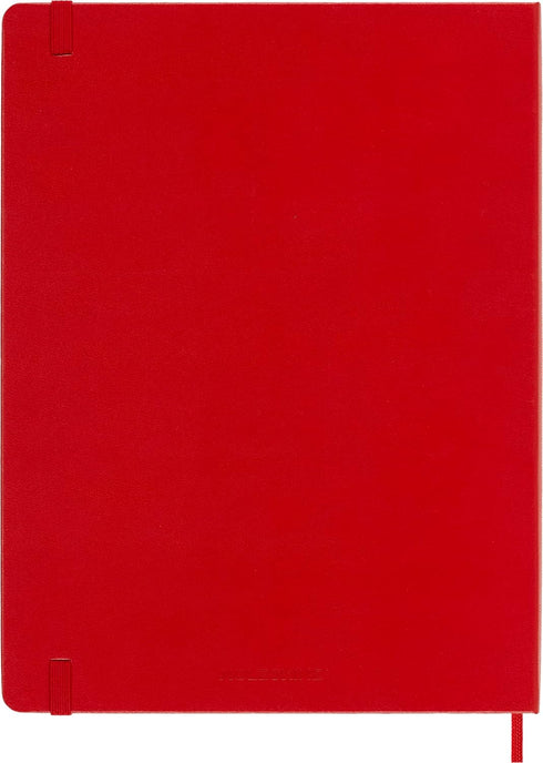 Moleskine Classic Notebook, Hard Cover, XL (7.5" x 9.5"), Plain/Blank, Scarlet Red, 192 Pages for Writing and Sketching