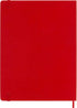 Moleskine Classic Notebook, Hard Cover, XL (7.5" x 9.5"), Plain/Blank, Scarlet Red, 192 Pages for Writing and Sketching