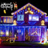 2 Pack 16 288 JMEXSUSS Solar Meteor Shower Lights, Blue Meteor Cascading Rain Lights, Waterproof for Tree/Garden Party