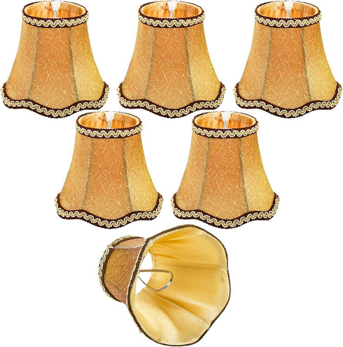 6 Pack Hedume European Lamp Shade, Modern Clip On Droplight Wall Lamp, Chandelier Clip on Fabric Drum Lamp Shade