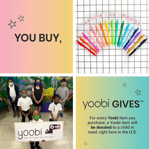 Yoobi 1 Inch Binder, Blue Flamingo, Holds Up to 275 Sheets, 3 D-Ring Binder with 2 Interior Pockets, PVC Free