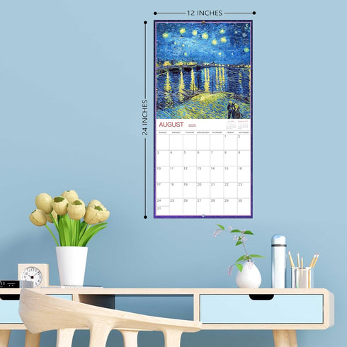 Wall Calendar 2025-2026, 18-Month Monthly Calendar from Jul. 2025 - Dec. 2026, 12" x 24" (Art Paintings)
