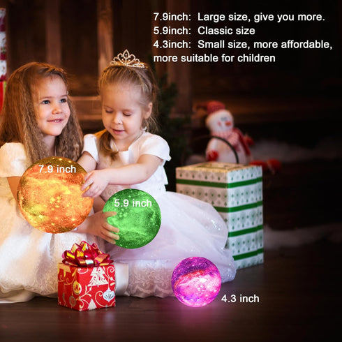 5.9 inch 16 Galaxy Moon Lamp Remote & Touch Control Colors LED Night Light Rechargeable Globe Light as Gifts Decor