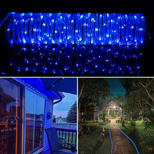 Solar Rope Lights Outdoor String Lights, 16.5 Ft, 50 LED Tube Light, Waterproof Copper Wire