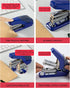 Effortless Standard Stapler Set, Dark Blue, 20 Sheet Capacity, Half Strip, Built-in Staples Storage, 1000 Staples