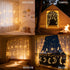 138 8.2 8 Dazzle Bright Ramadan Curtain String Lights, LED FT Warm White Star Moon Window Lights with Timer