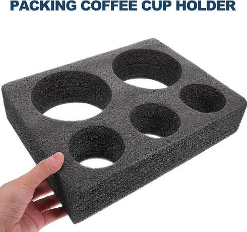 2.76X9.06X2.76 Inches Cup Holder Carrier Foam Tray for Takeout Beverages Milk Tea Coffee Drink Storage
